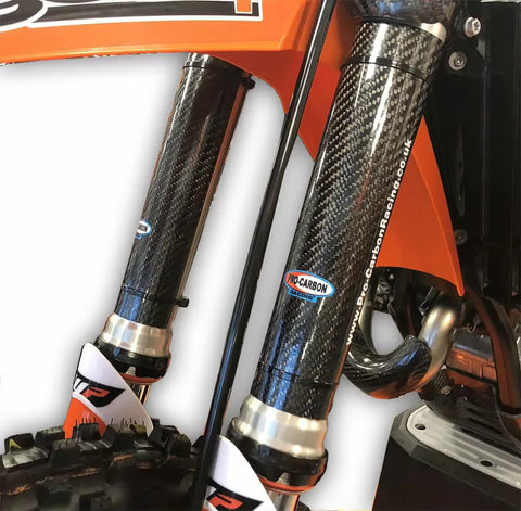 PRO CARBON KTM UPPER FORK PROTECTORS – 125 TO 530 SX / EXC / XC/ XC-W / SMR – ALL YEARS
