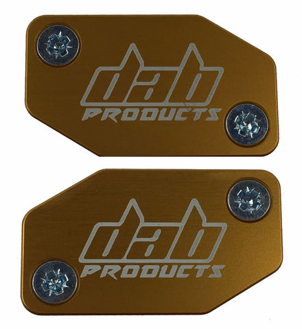 DAB PRODUCTS BRAKTEC PATTERN MASTER CYLINDER COVERS & SCREWS GOLD 1PR