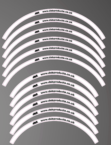 DAB PRODUCTS TRIALS/ENDURO RIM STICKER SET WHITE/BLACK