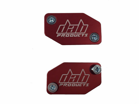 DAB PRODUCTS BRAKTEC PATTERN MASTER CYLINDER COVERS & SCREWS RED 1PR