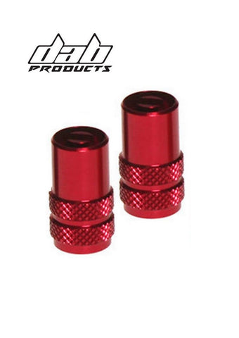 DAB PRODUCTS VALVE CAPS WITH BUILT IN  VALVE KEY 2PCS RED