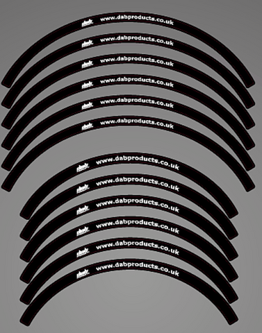 DAB PRODUCTS TRIALS/ENDURO RIM STICKER SET BLACK/WHITE