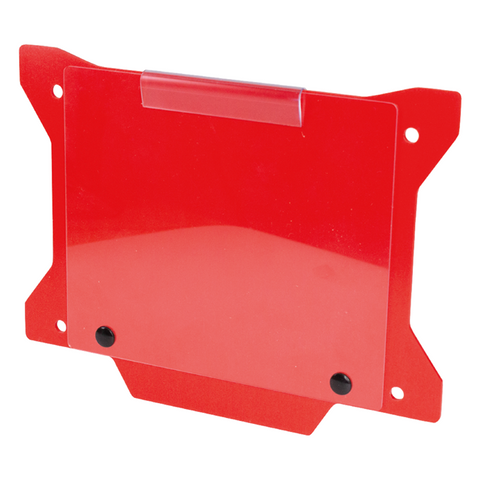 DAB PRODUCTS FACTORY TRIALS NUMBER BOARD PLATE WITH WINDOW RED