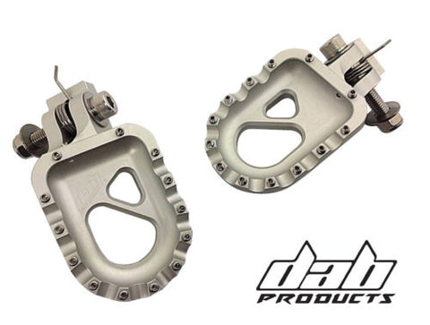 DAB PRODUCTS 55MM PERFORMANCE ALLOY TRIALS FOOTRESTS FOOTPEGS SILVER